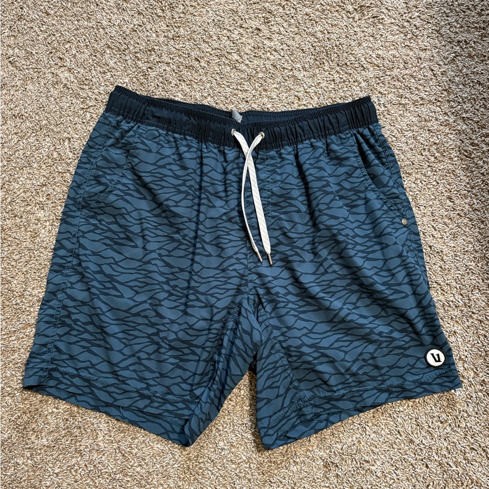 Vuori Blue Patterned Athletic Shorts